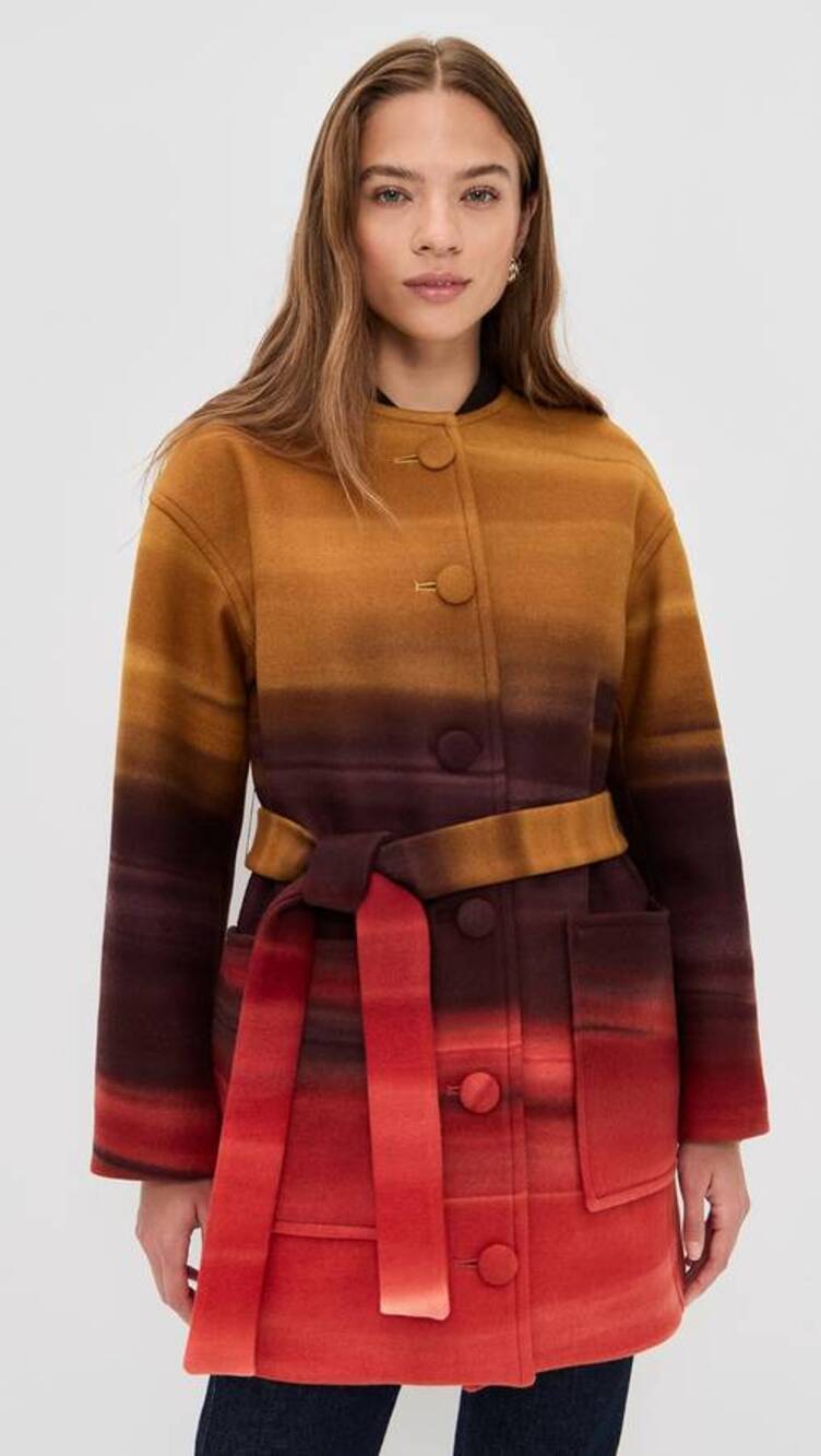 Ulla Johnson Ambrose Wool Meton Ombre Coat in Agate P